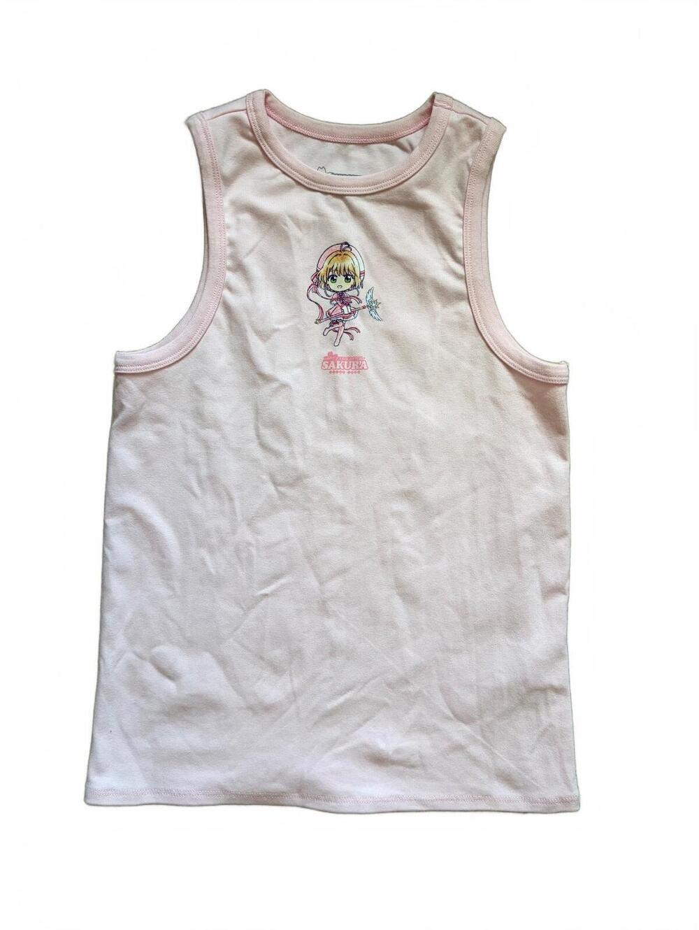 NWT Cuidado Con el Perro Tank Top Womens XL Pink Cardcaptor Sakura Graphic